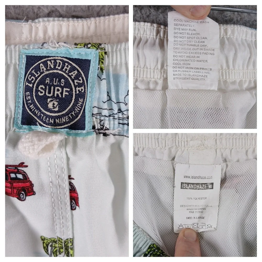 Island‎ Haze Mens Surf Wagon Palm Tree Swim Trunks XL EUC